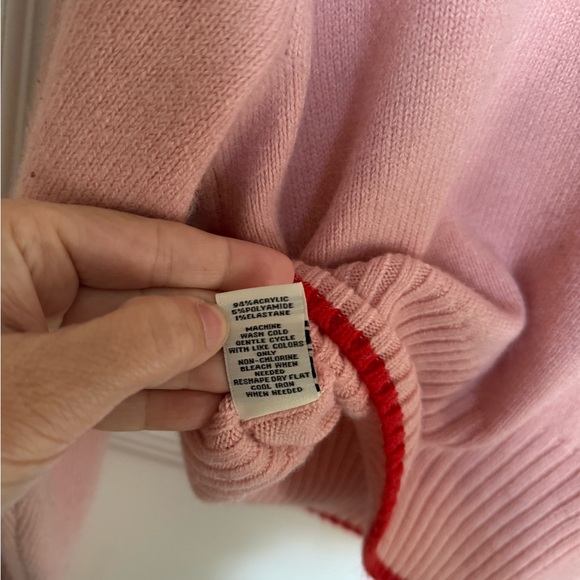 Disney Minnie Mouse Pink Varsity Knit Sweater Preppy Coquette Medium Macy’s - Picture 9 of 9